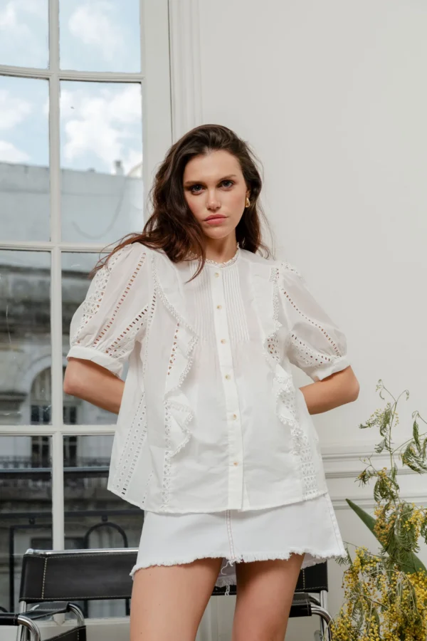 CAMISA MANGA CORTA PRINCESA CON TABLITAS
