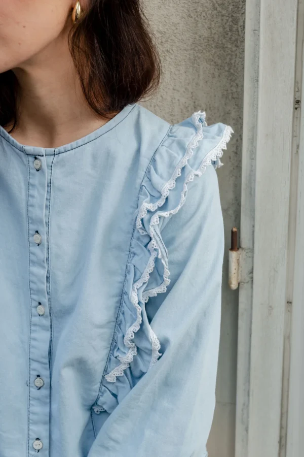 CAMISA JEANS DOBLE VOLADO - Imagen 3