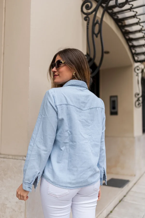 CAMISA JEANS CON BORDADO EN CANESU - Imagen 3