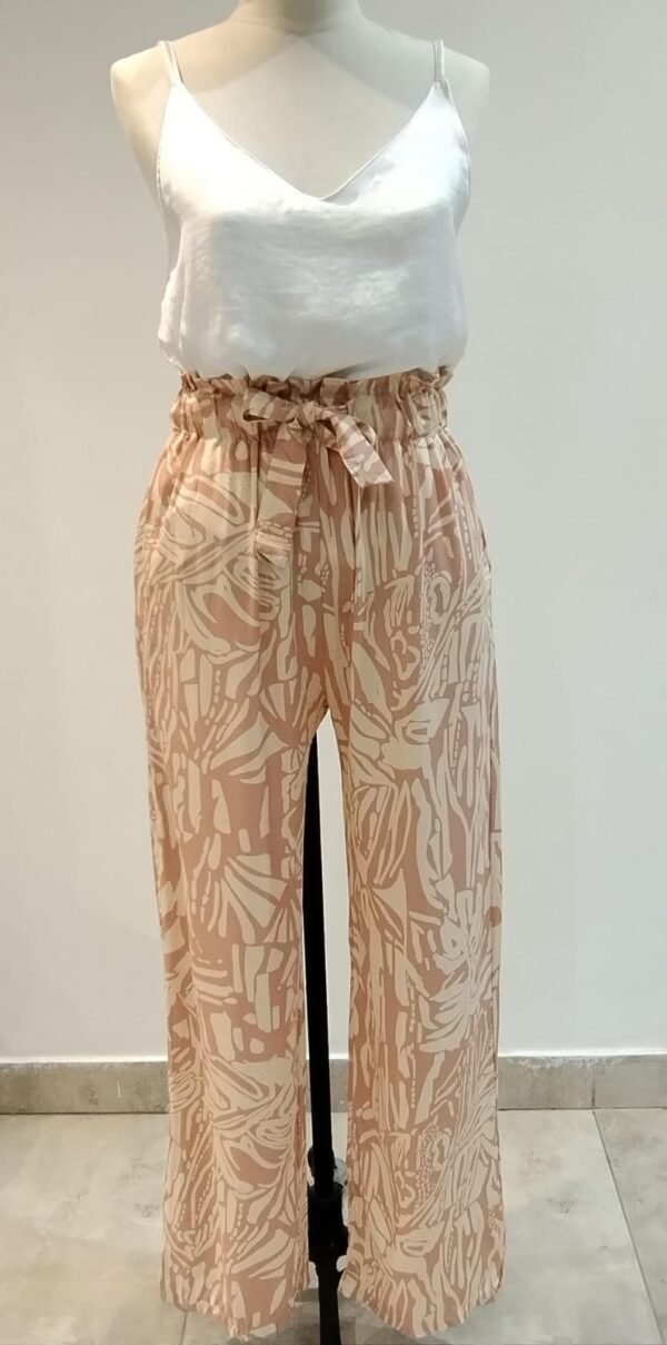 PALAZZO CON LAZO ESTAMPADO BICOLOR