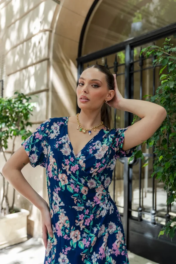 VESTIDO CRUZADO CON LAZO - Imagen 2