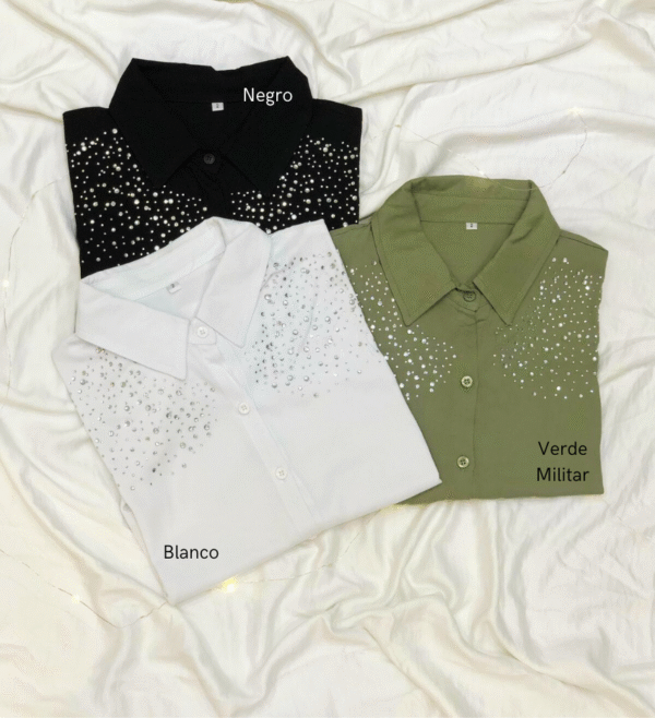 CAMISA OVER CON TACHAS - Imagen 5