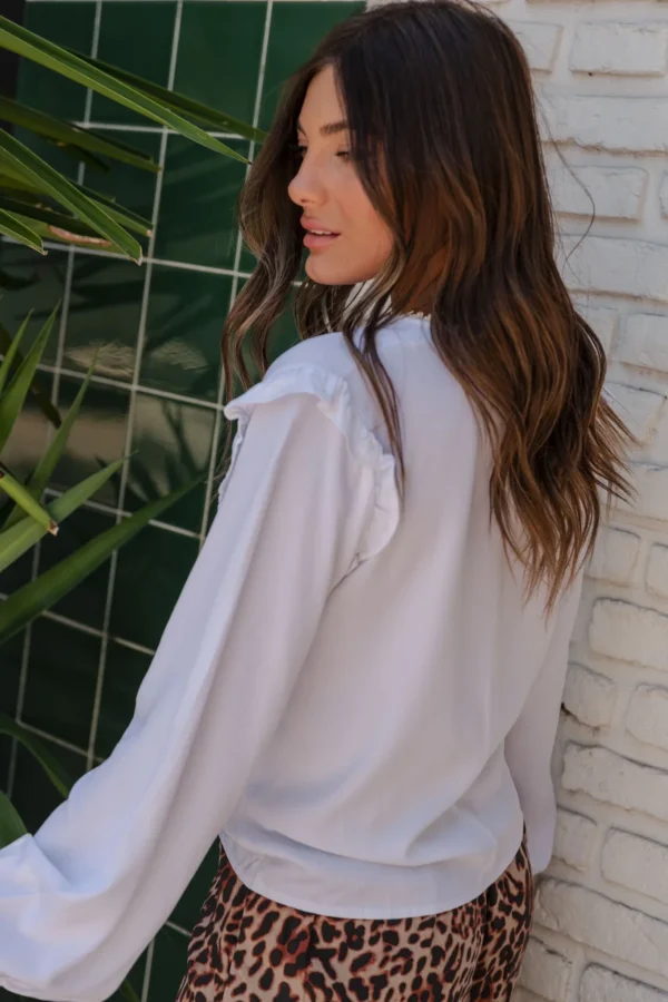 BLUSA ABOTONADA CON PUNTILLA - Imagen 3