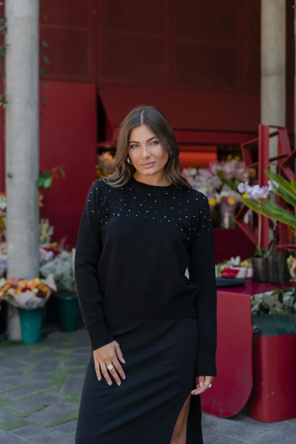 SWEATER CON TACHAS SALPICADAS EN DELANTERO - Imagen 4