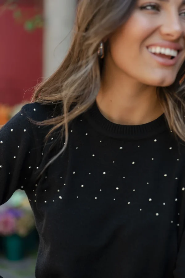 SWEATER CON TACHAS SALPICADAS EN DELANTERO