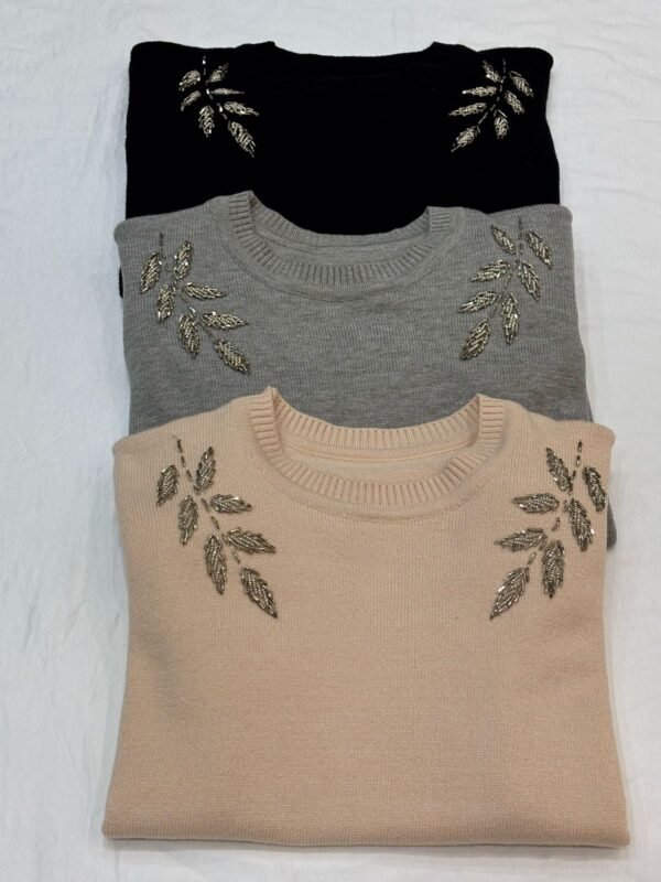 SWEATER HOJAS BORDADO A MANO - Imagen 2
