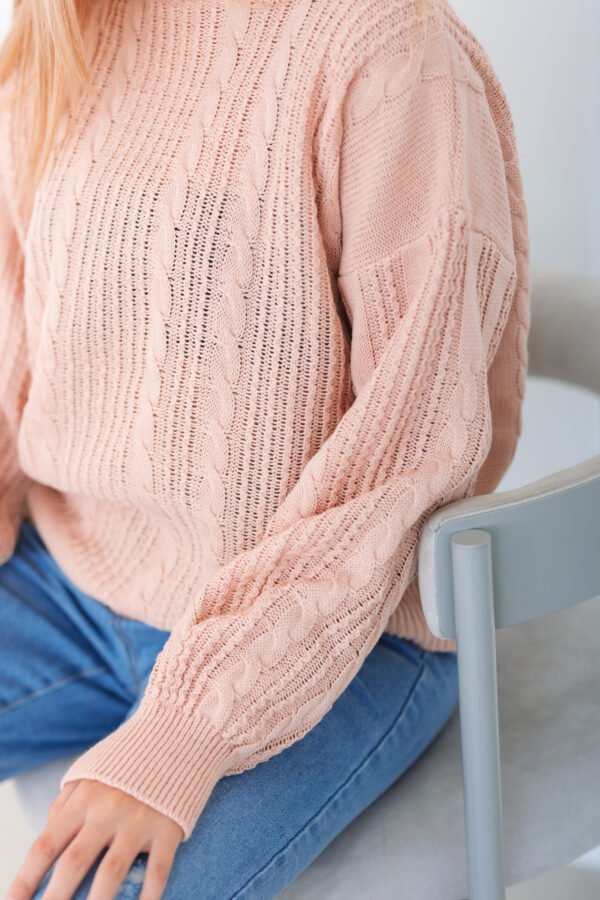 SWEATER TRENZADO CON MINI ARÁN - Imagen 2