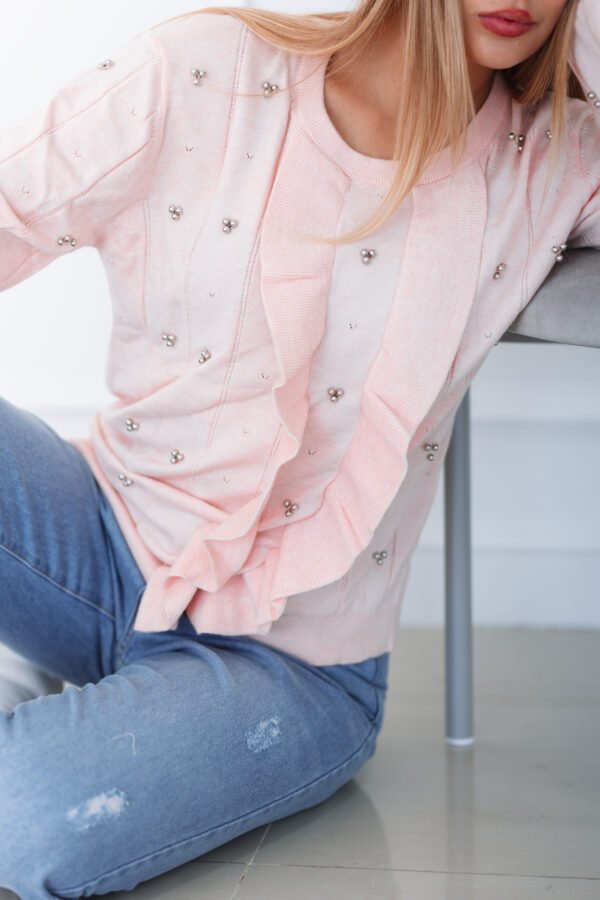 SWEATER VOLADO CENTRAL Y TACHA PERLA
